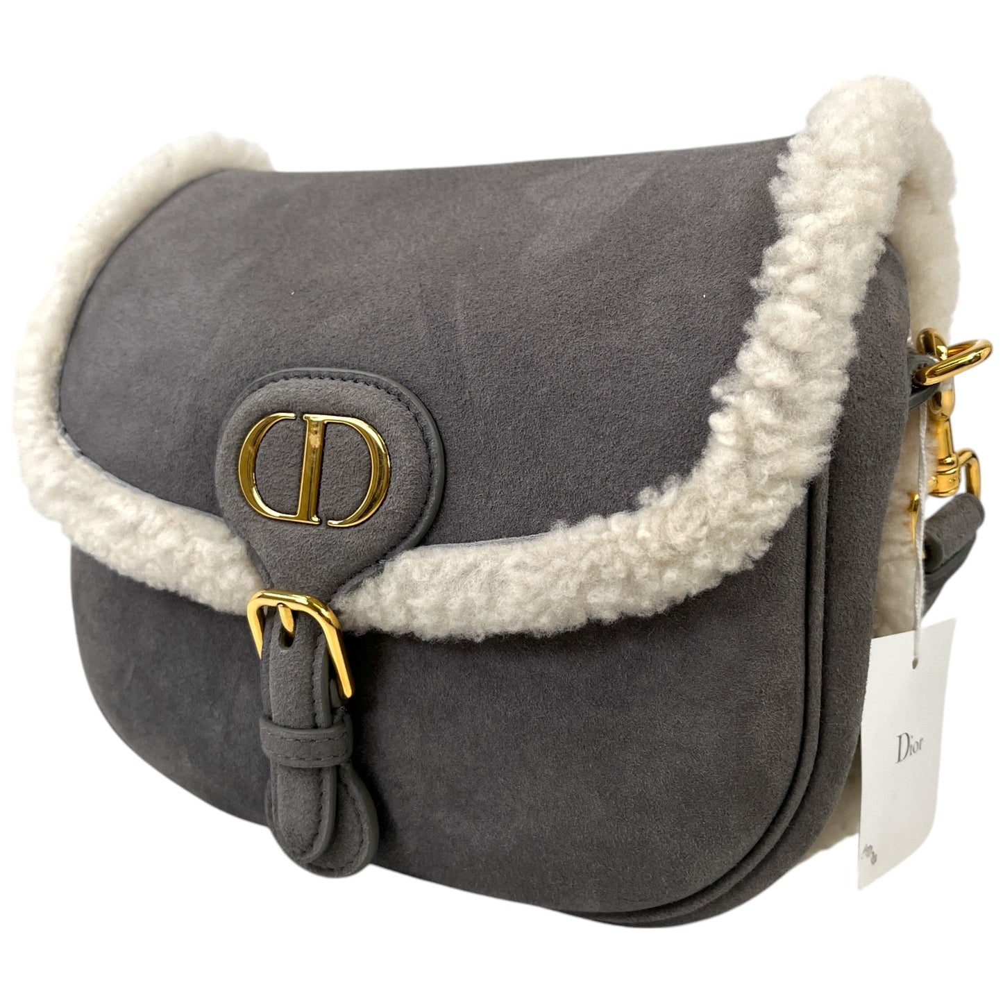 Women's Medium Bobby Suede Shearling Bag Grey