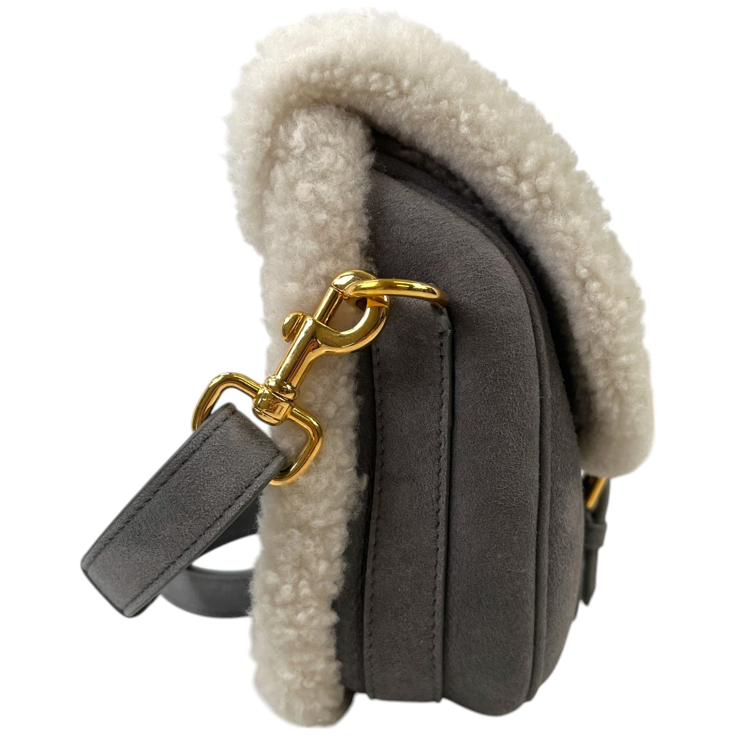 Women's Medium Bobby Suede Shearling Bag Grey