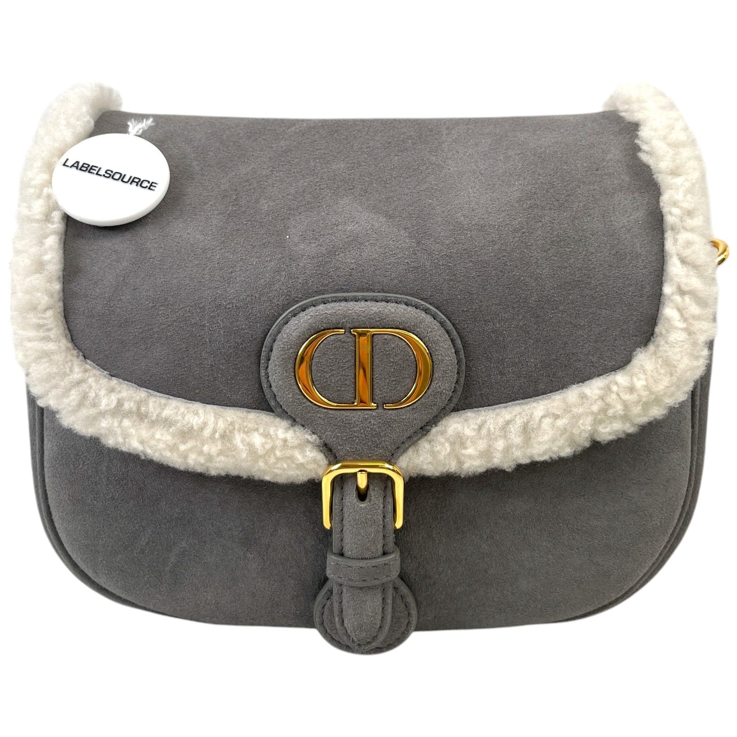 Women's Medium Bobby Suede Shearling Bag Grey