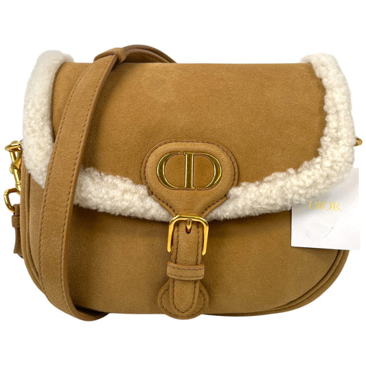 Women's Medium Bobby Suede Shearling Bag Beige