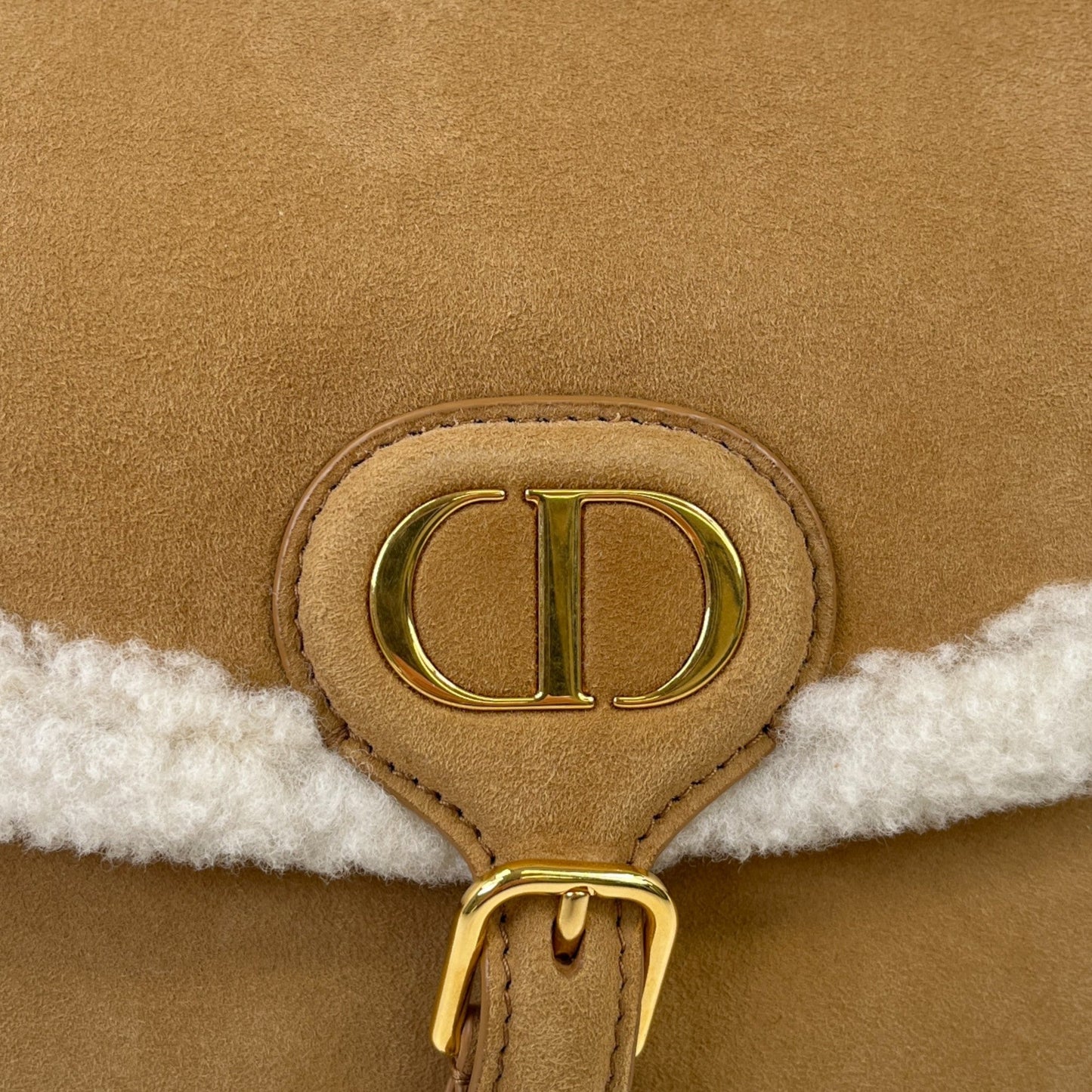 Women's Medium Bobby Suede Shearling Bag Beige