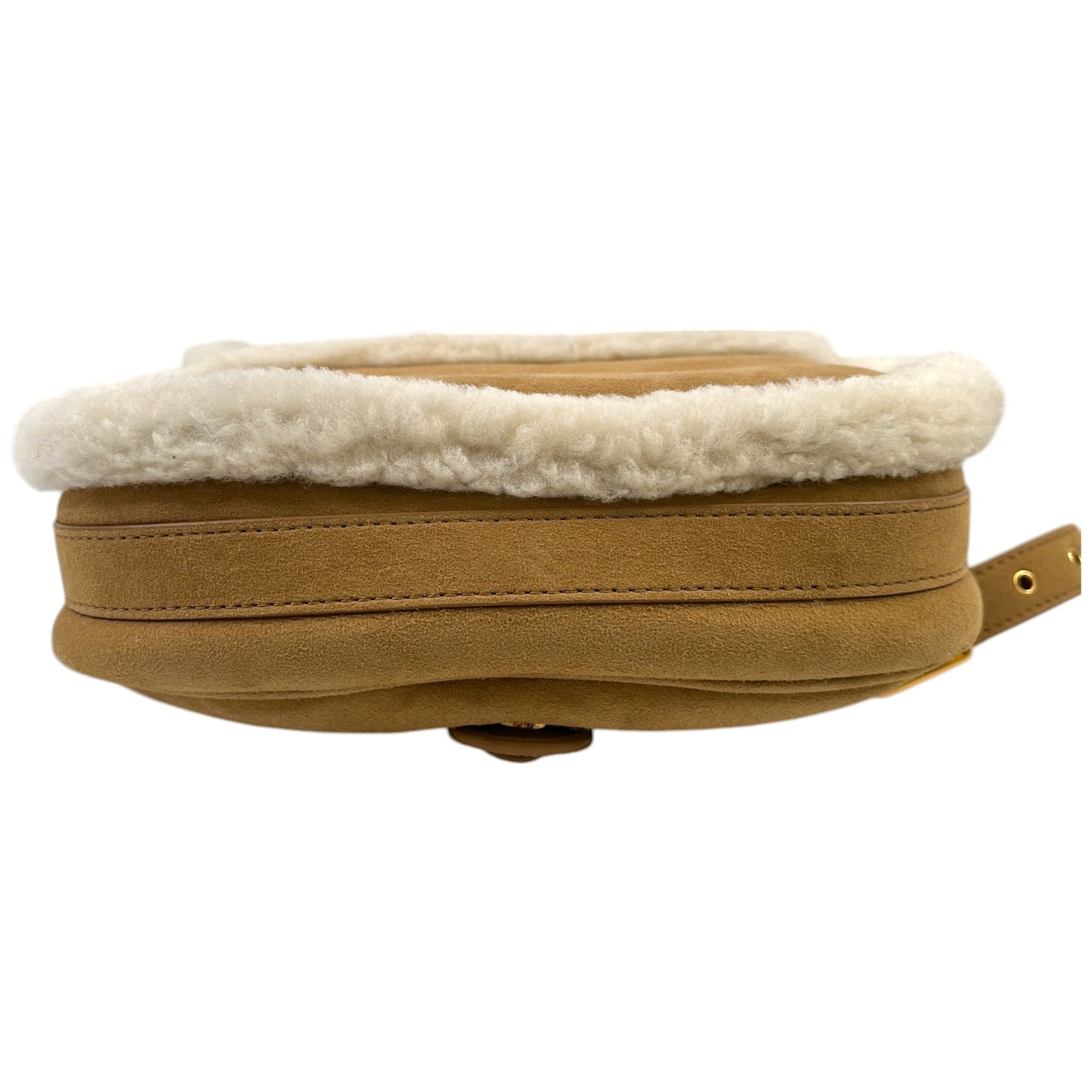 Women's Medium Bobby Suede Shearling Bag Beige