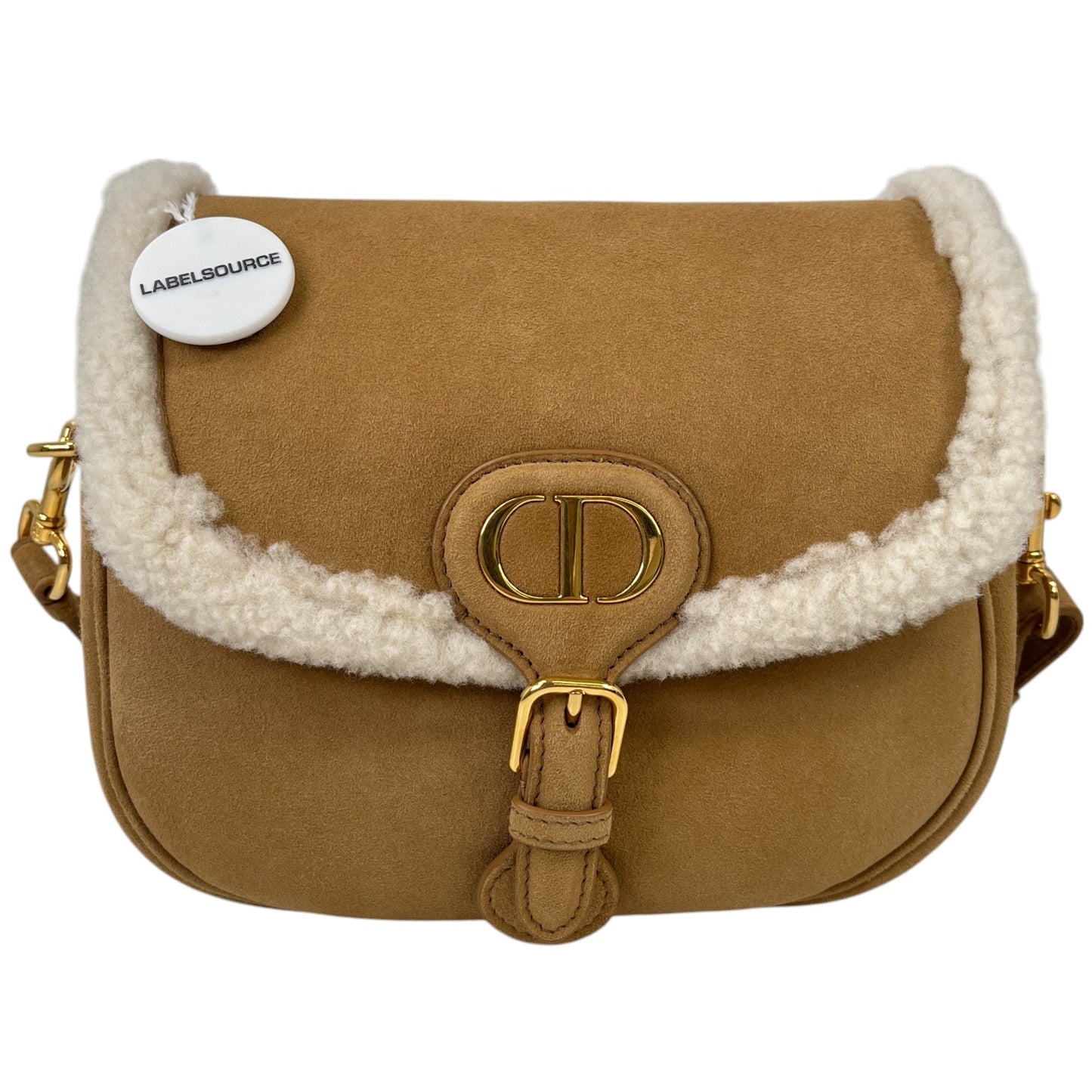 Women's Medium Bobby Suede Shearling Bag Beige