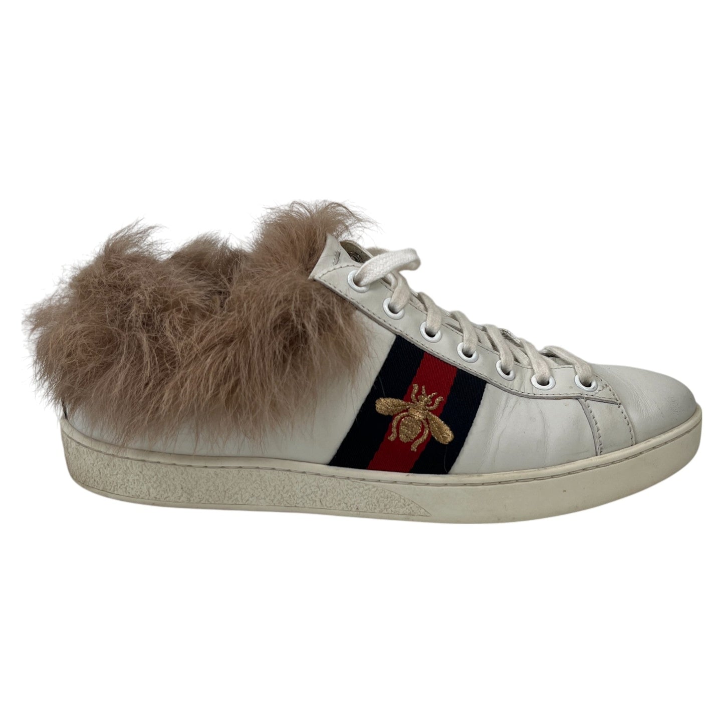 Women's Ace Fur Low Trainers White Size EU 38 / UK 5