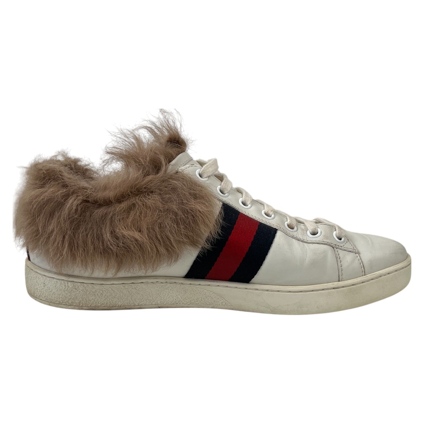 Women's Ace Fur Low Trainers White Size EU 38 / UK 5