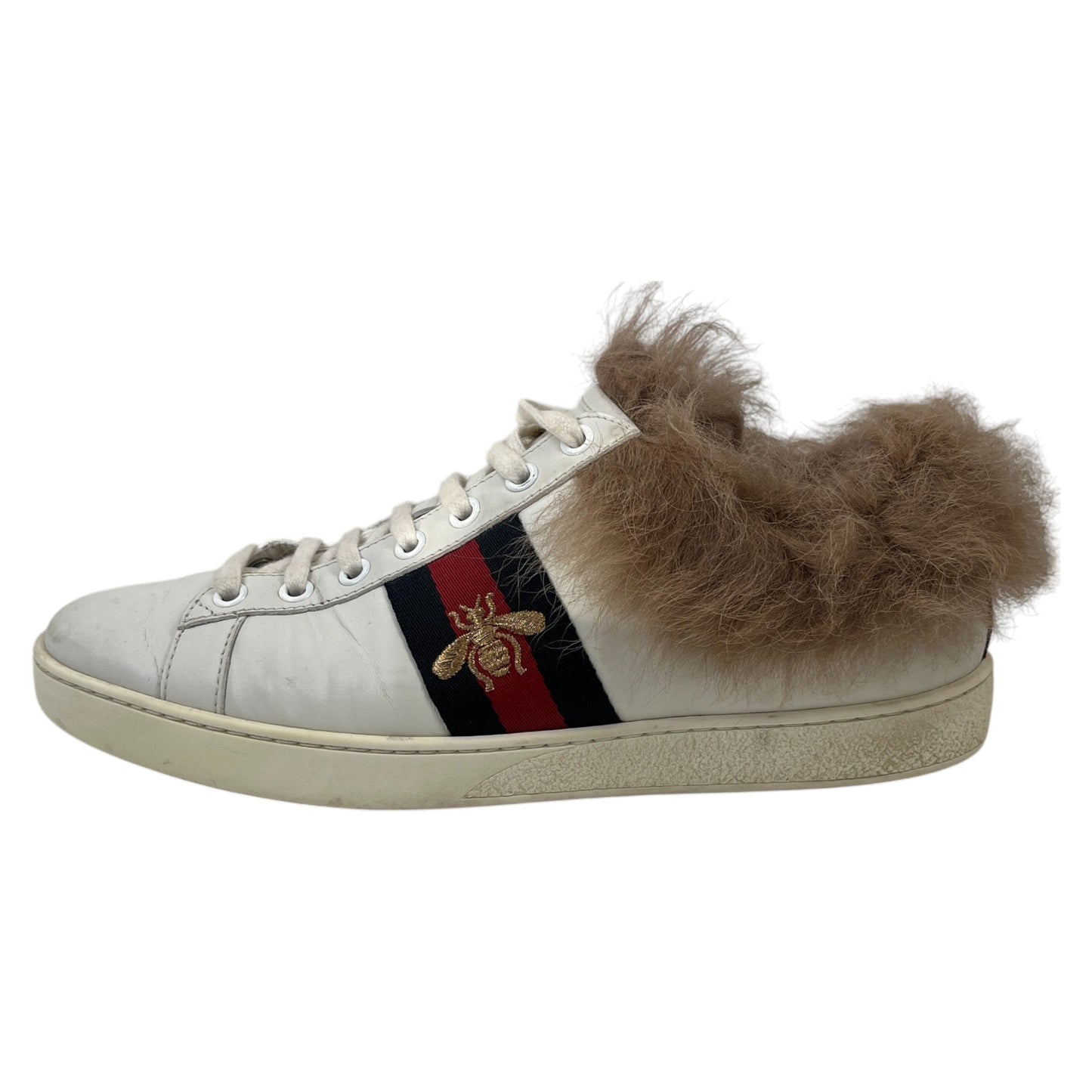 Women's Ace Fur Low Trainers White Size EU 38 / UK 5