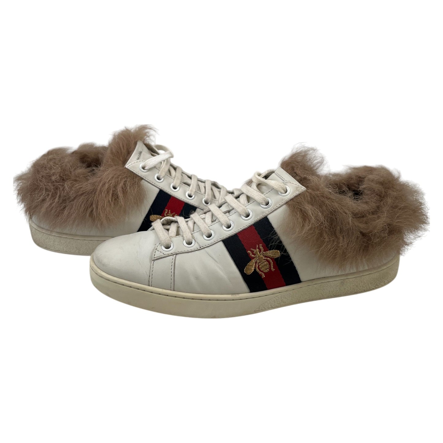 Women's Ace Fur Low Trainers White Size EU 38 / UK 5