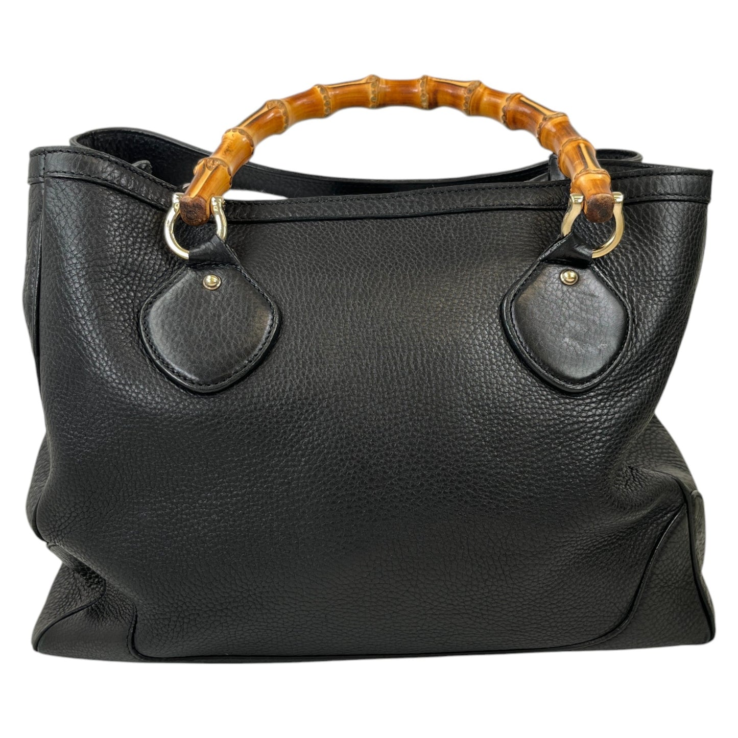 Women's Bamboo Top Handle Handbag Black