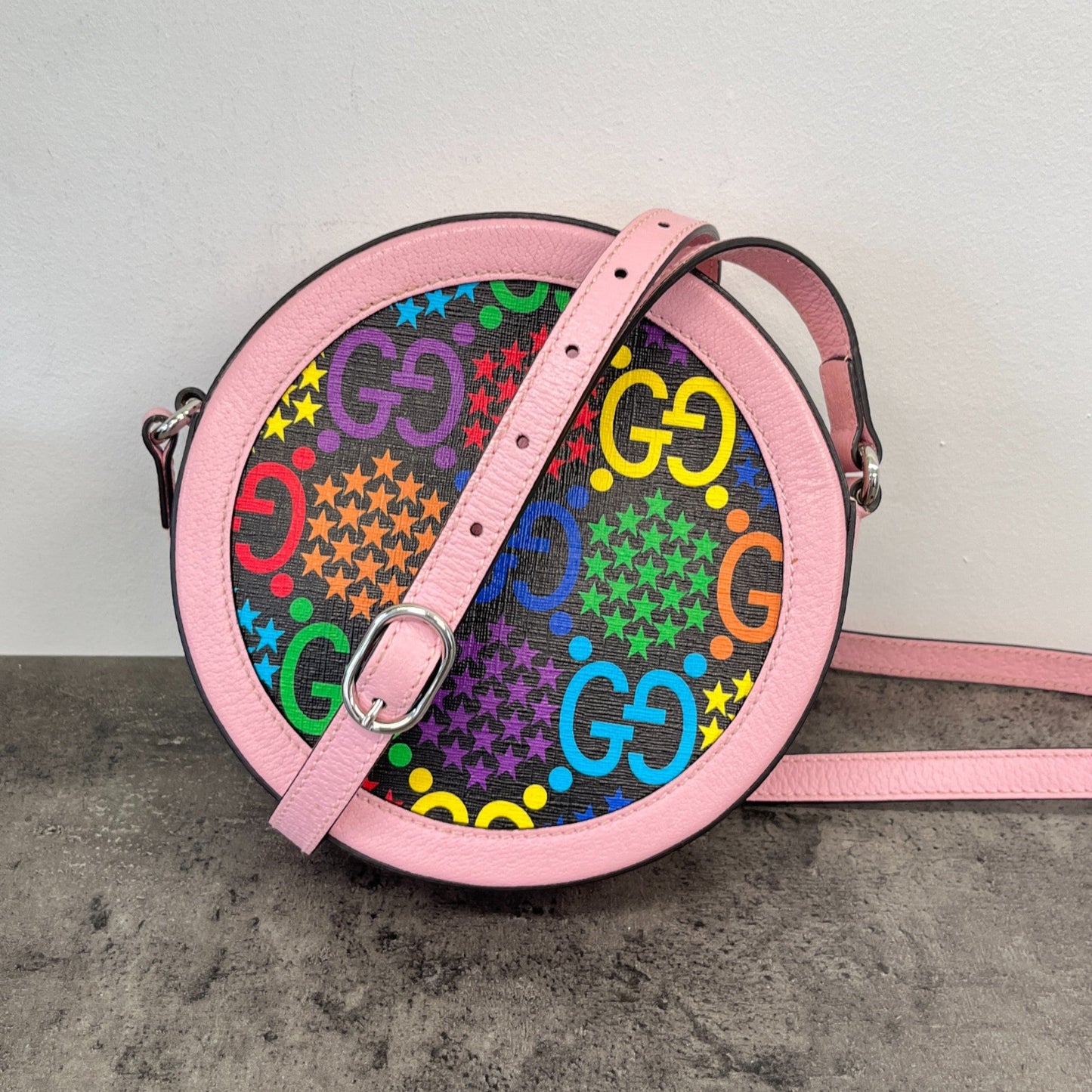 Women's Gg Supreme Canvas Psychedelic Round Bag Multi-Coloured