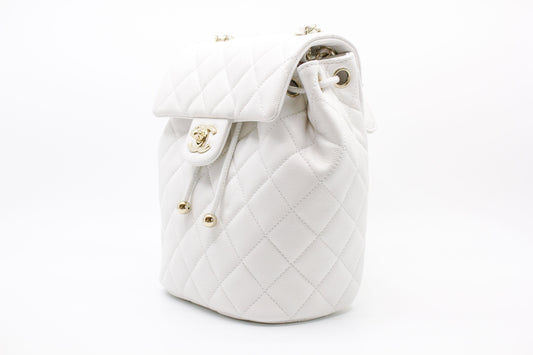 Chanel AS4058 B10876 23S Backpack White / 10601 Caviar Backpacks Pbhw