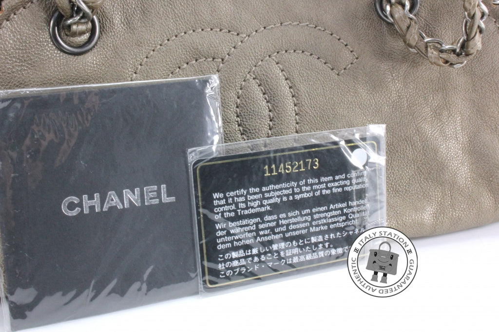 Chanel A31405 Luxe Ligne Bowler Metallic Bronze Calfskin Shoulder Bags Shw