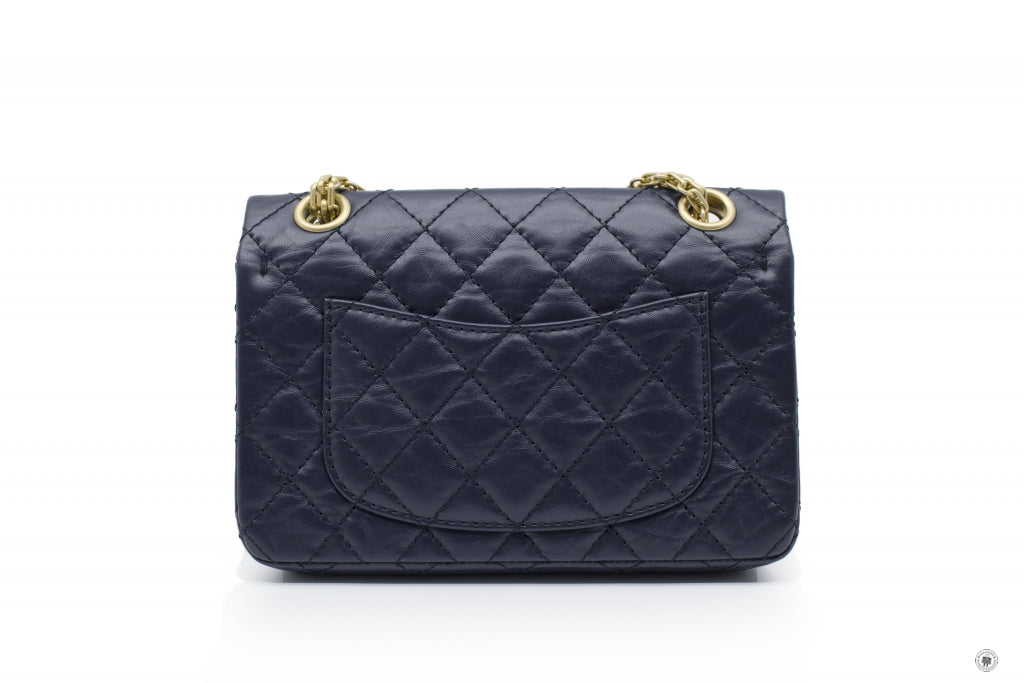 Chanel AS0874 Y0463 Mini 2.55 Navy / 4N7384 Calfskin Small Shoulder Bags Gbhw