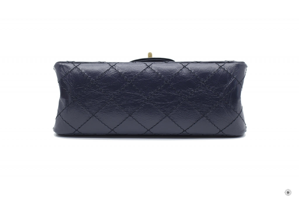 Chanel AS0874 Y0463 Mini 2.55 Navy / 4N7384 Calfskin Small Shoulder Bags Gbhw