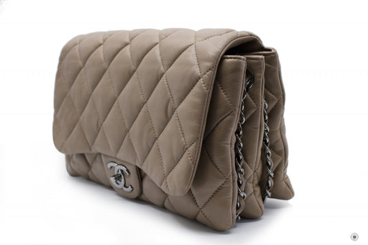 Chanel A48634 Y04639 Quilted Flap  Taupe / 81344 Lambskin Shoulder Bags Shw