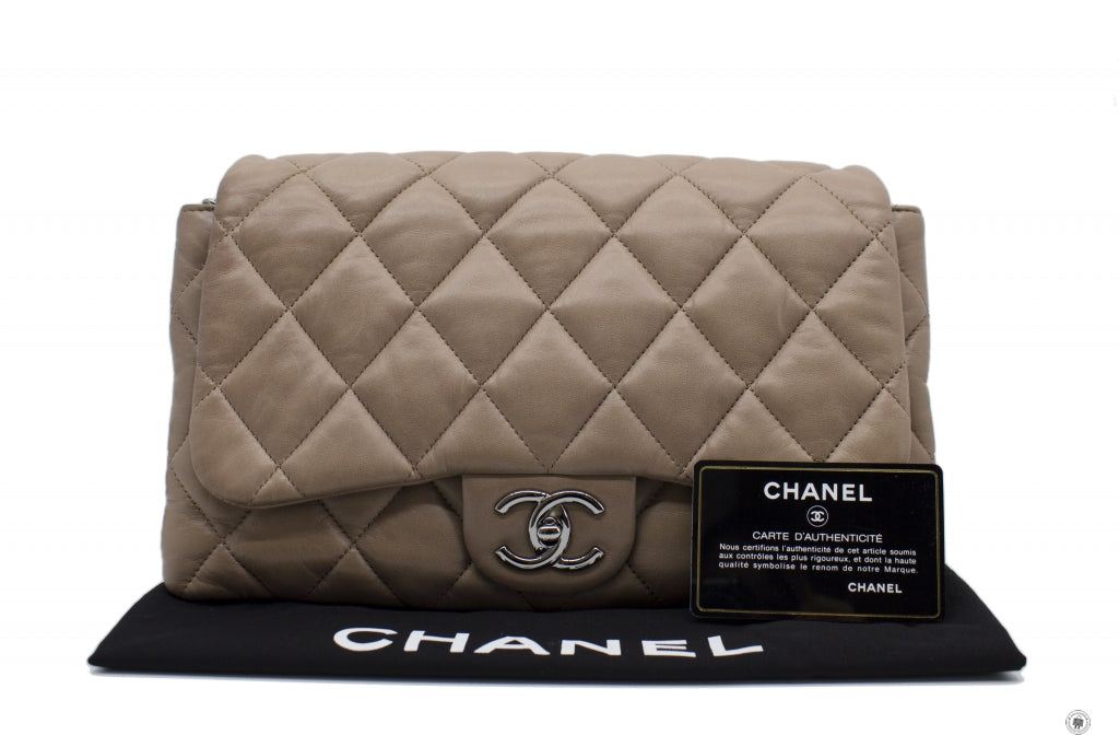 Chanel A48634 Y04639 Quilted Flap  Taupe / 81344 Lambskin Shoulder Bags Shw