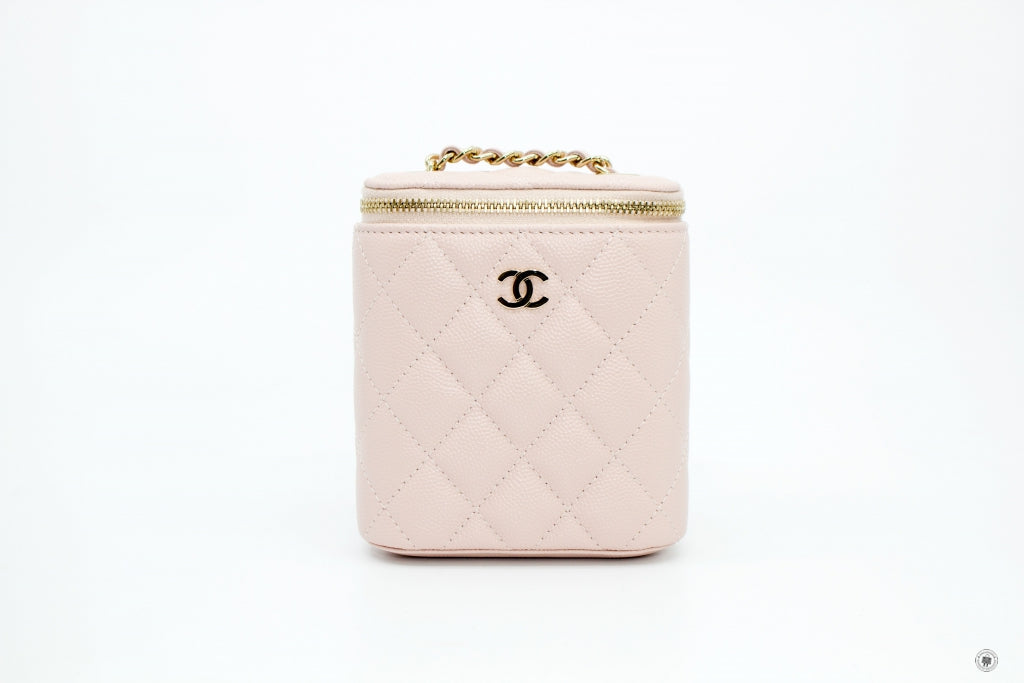 Chanel AP1466Y33352 Small Vanity With Classic Chain Pink / NA116 Caviar Shoulder Bags Pbhw