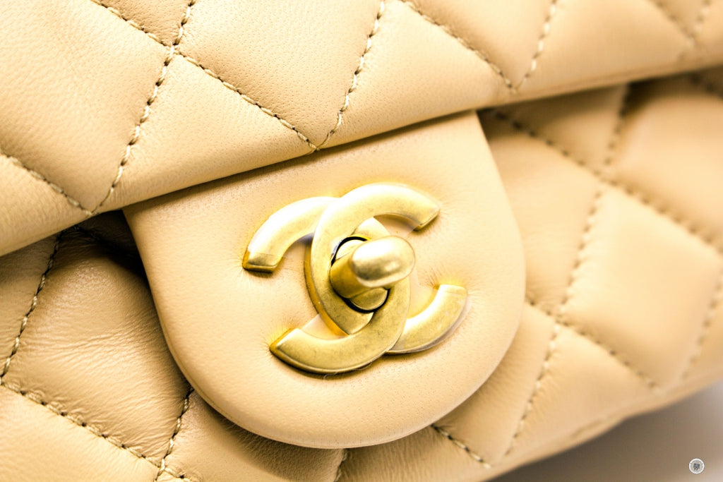 Chanel AS1787B0291 Classic CC Flap  Beige / NG121 Lambskin Shoulder Bags Gbhw