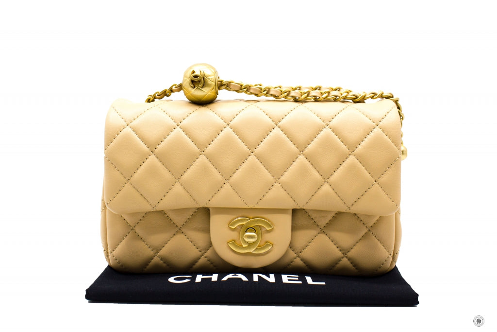 Chanel AS1787B0291 Classic CC Flap  Beige / NG121 Lambskin Shoulder Bags Gbhw