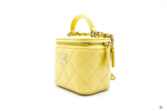 Chanel AP2198B06660 Small Vanity Case Yellow / NG754 Calfskin Shoulder Bags Ghw