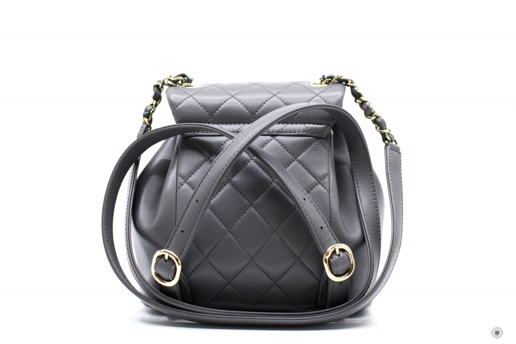 Chanel AS2908B08609 Mini Duma NI691 / Grey Calfskin Backpacks Pbhw