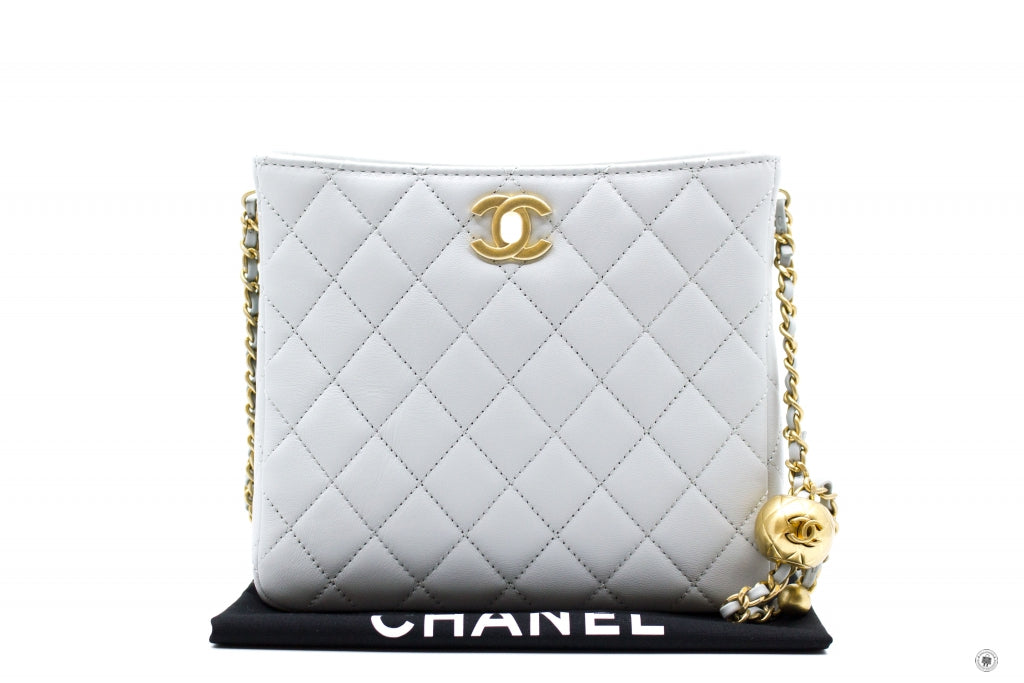 Chanel 23C Pearl Crush Hobo Ice Blue Calfskin Shoulder Bags Gbhw