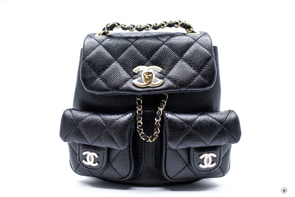 Chanel AS3787 B10184 94305 Small Backpack Black / 94305 Calfskin Shoulder Bags Ghw