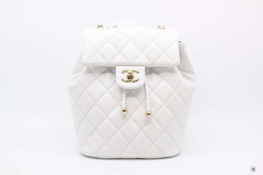 Chanel AS4058 B10876 23S Backpack White / 10601 Caviar Backpacks Pbhw