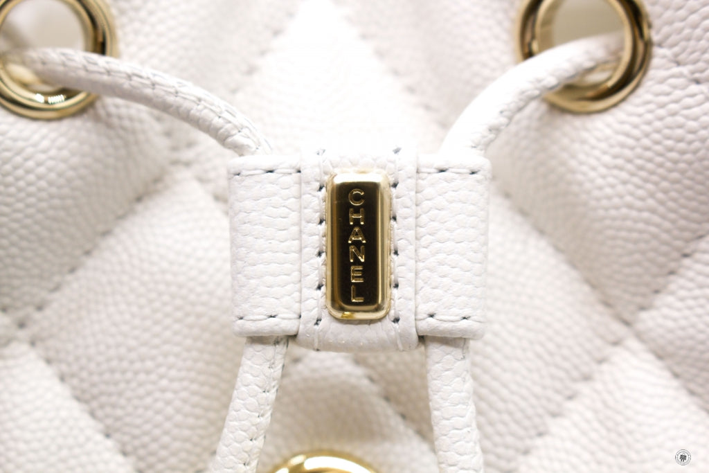 Chanel AS4058 B10876 23S Backpack White / 10601 Caviar Backpacks Pbhw