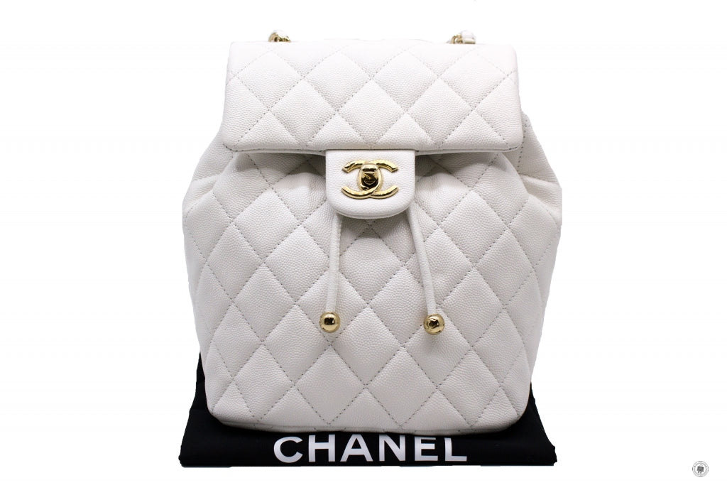 Chanel AS4058 B10876 23S Backpack White / 10601 Caviar Backpacks Pbhw