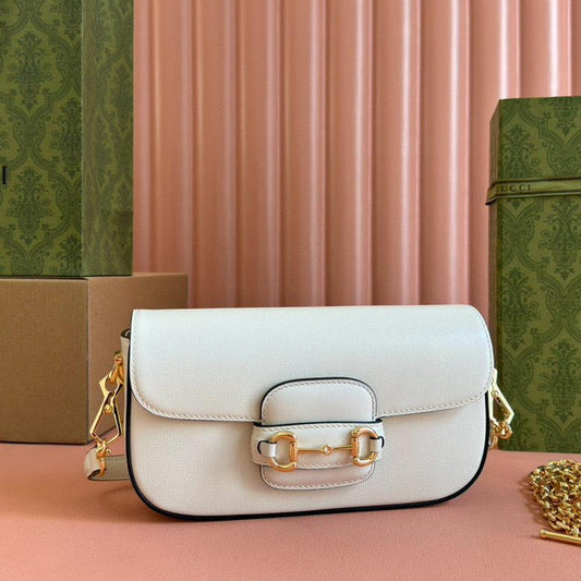 gg horsebit 1955 24cm small shoulder bag white calfskin