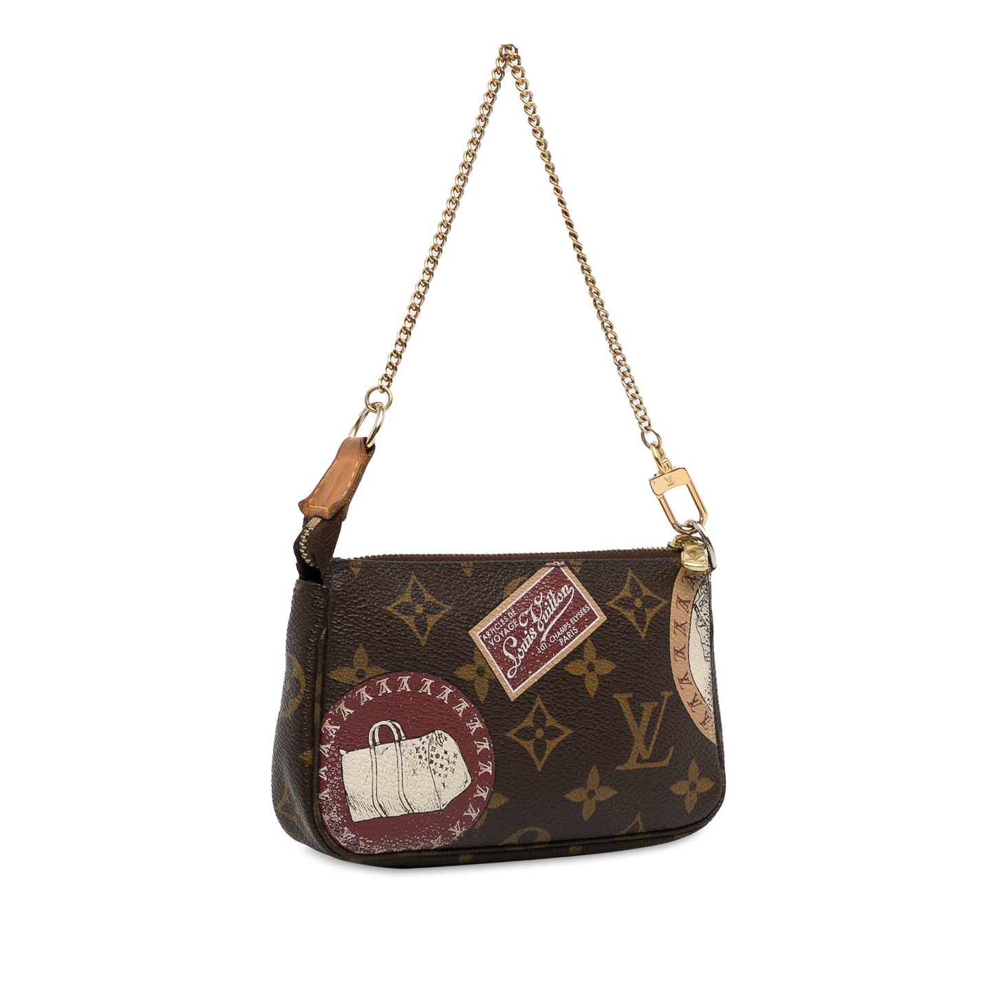 Brown Louis Vuitton Monogram Patch Mini Pochette Accessoires Shoulder Bag