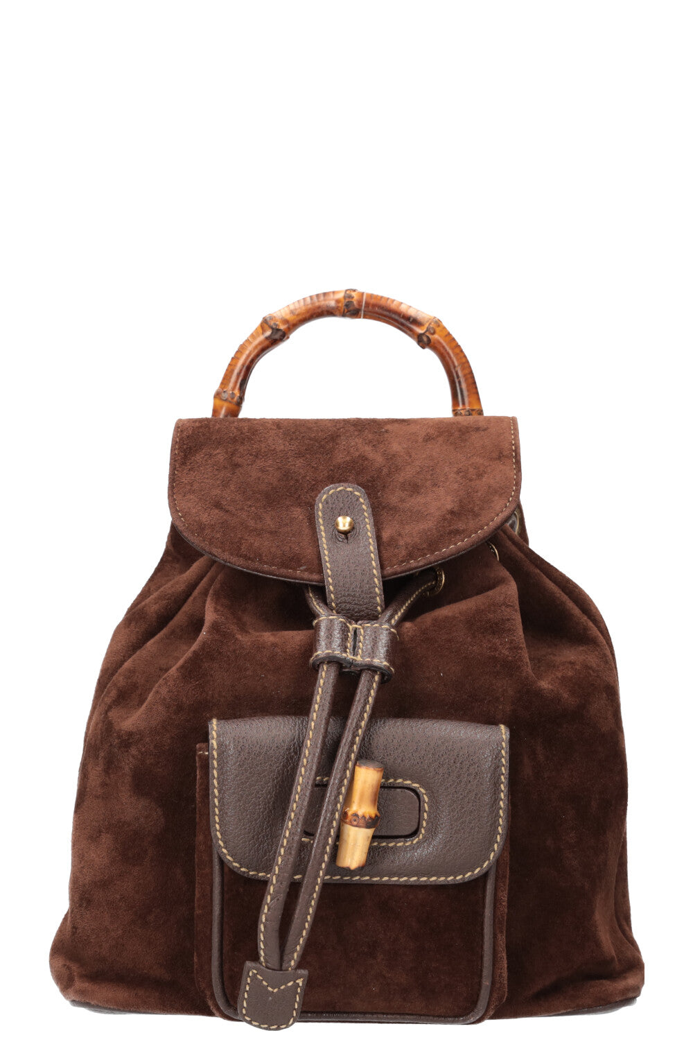 GUCCI Bamboo Backpack Suede