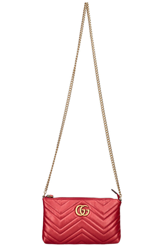 GUCCI Marmont Crossbody Pochette Red