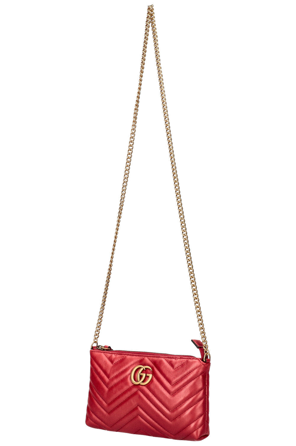 GUCCI Marmont Crossbody Pochette Red