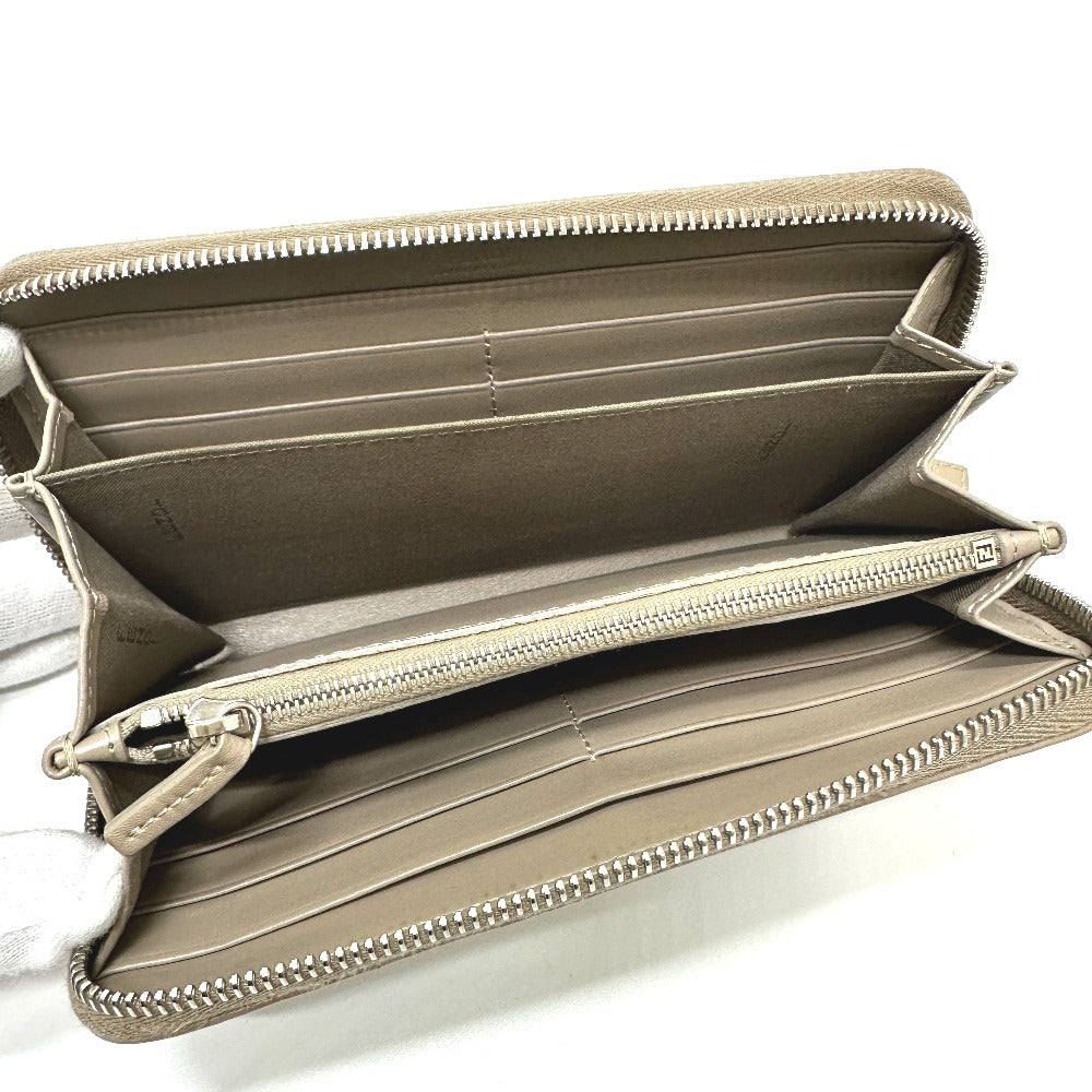FENDI Long Wallet Purse 8M0299 leather beige By the way mens Used
