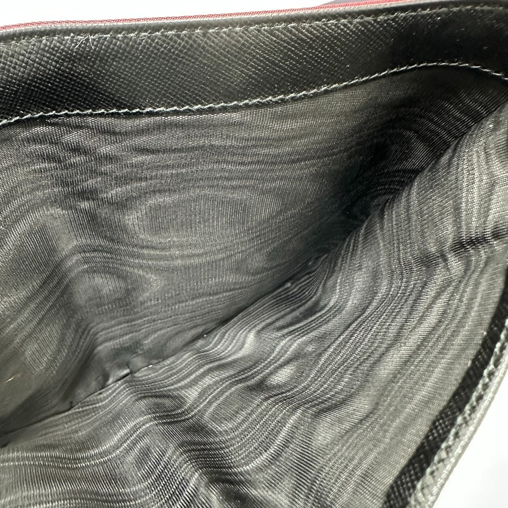 PRADA Trifold wallet Nylon, Saffiano Leather wine-red Triangle logo mens Used
