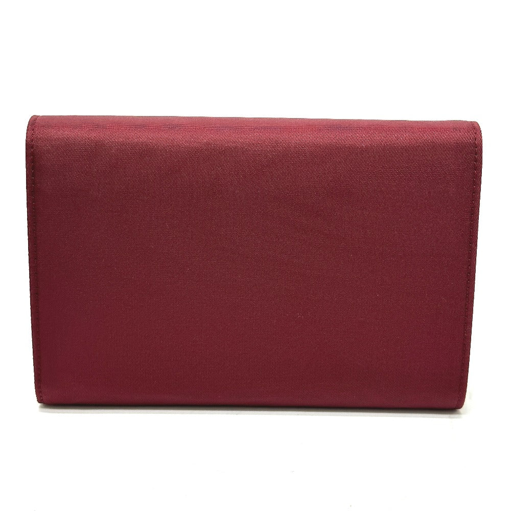 PRADA Trifold wallet Nylon, Saffiano Leather wine-red Triangle logo mens Used