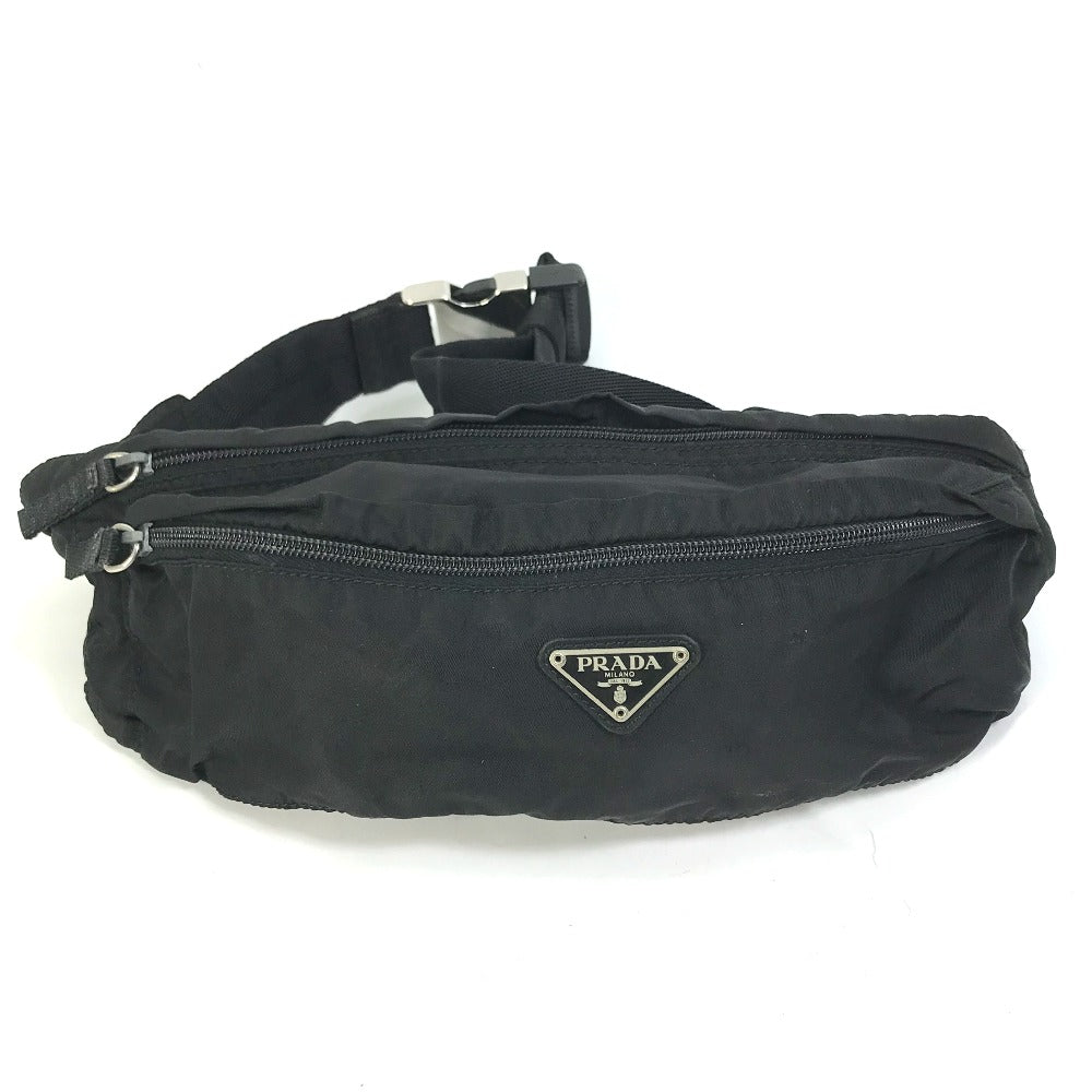 PRADA Sling bag Nylon black Triangle logo plate mens Used
