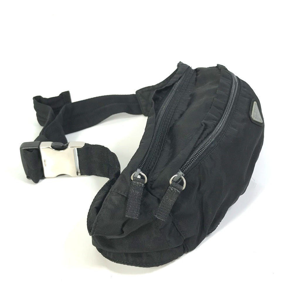 PRADA Sling bag Nylon black Triangle logo plate mens Used