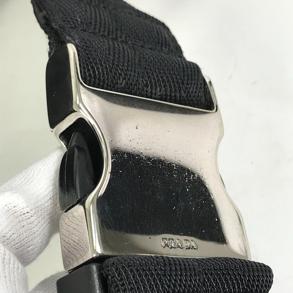 PRADA Sling bag Nylon black Triangle logo plate mens Used