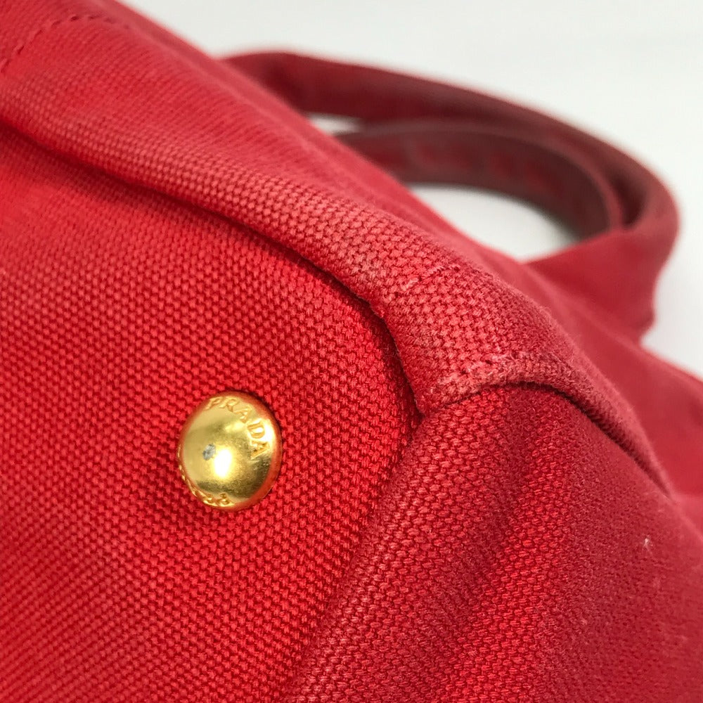 PRADA Tote Bag canvas Red Triangle logo plate Canapa GM Bijou