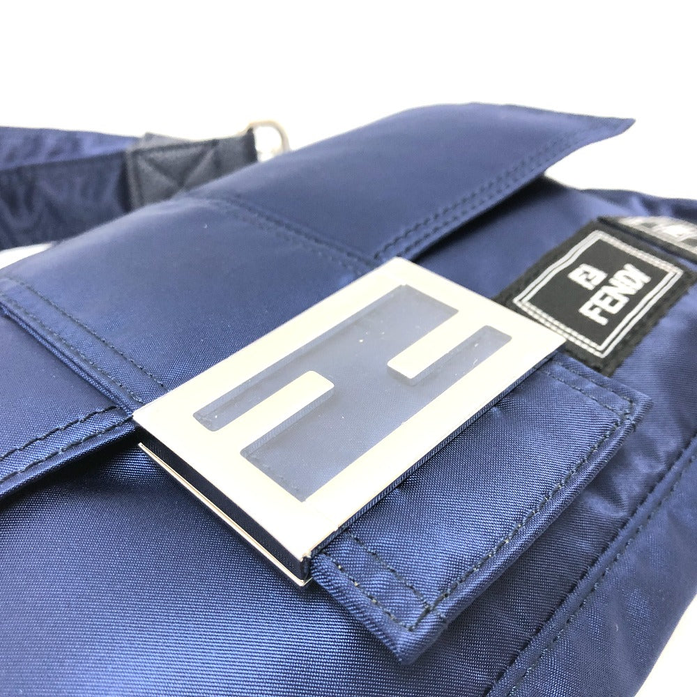 FENDI Shoulder Bag 7VA472 Nylon Navy PORTER collaboration baguette Women Used