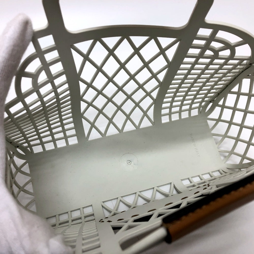 FENDI Handbag 8BH388 rubber leather white Basket small Women Used