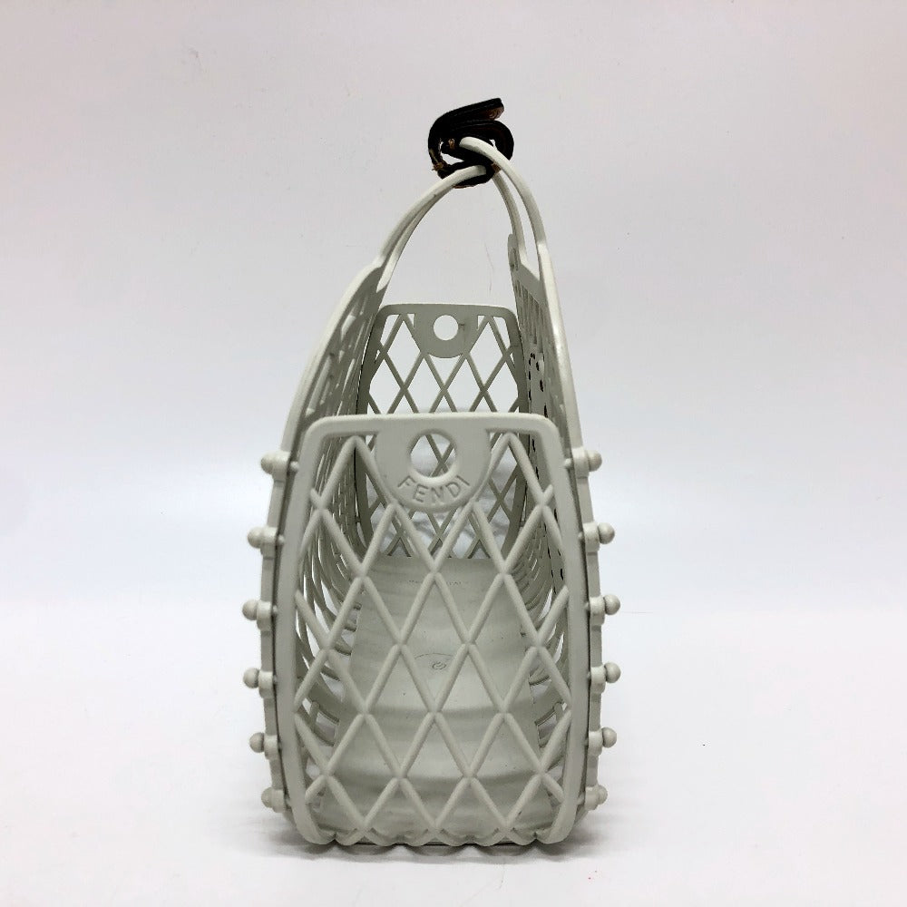 FENDI Handbag 8BH388 rubber leather white Basket small Women Used