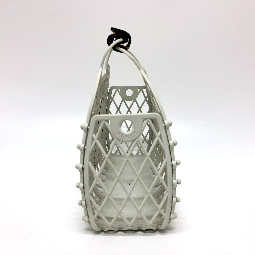 FENDI Handbag 8BH388 rubber leather white Basket small Women Used