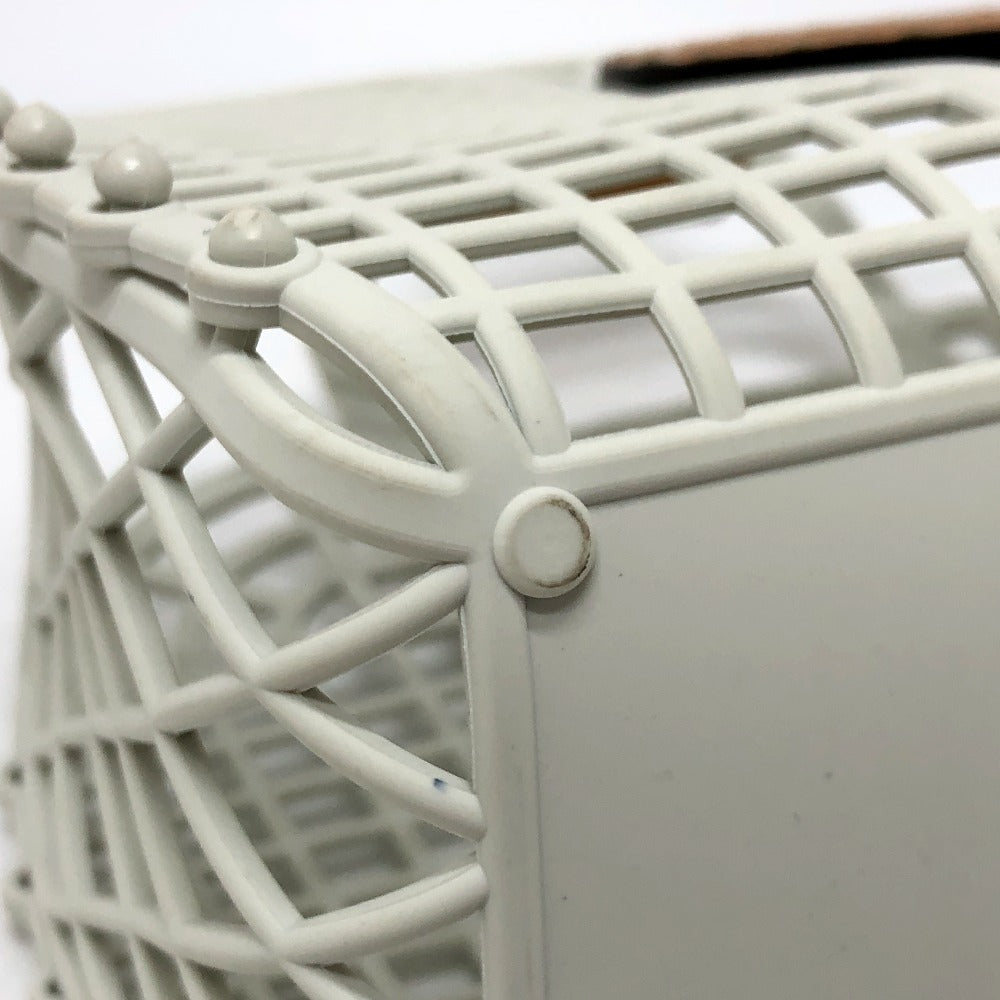 FENDI Handbag 8BH388 rubber leather white Basket small Women Used