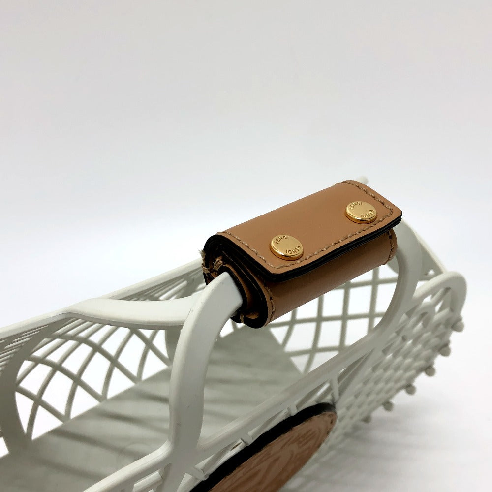 FENDI Handbag 8BH388 rubber leather white Basket small Women Used