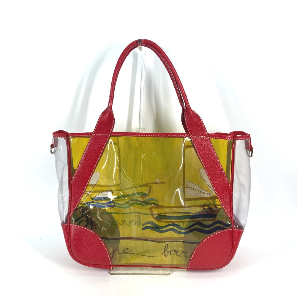 PRADA Shoulder Bag Plastics, Leather Red Plastics Bags logo Women Used