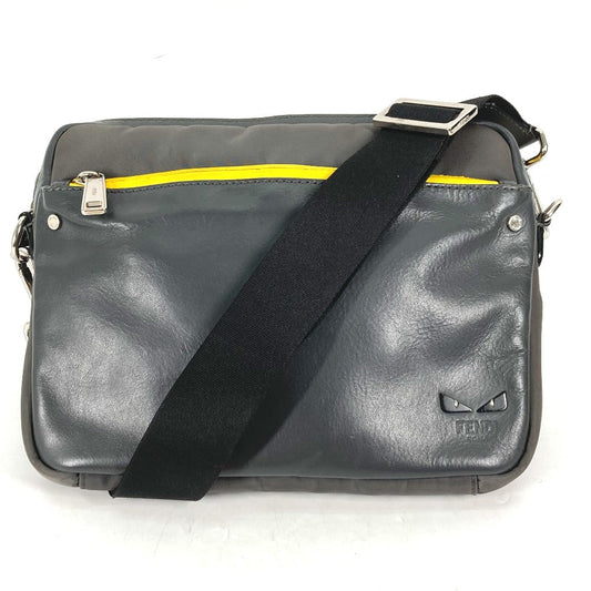 FENDI Shoulder Bag 7VA420 Nylon, Leather gray Bags, 2-way bags, clutch bags, pouches Monster Bugs