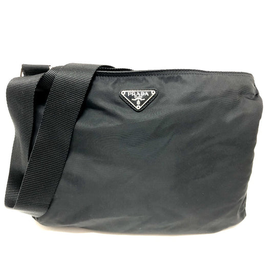 PRADA Shoulder Bag Nylon black Triangle logo Women Used